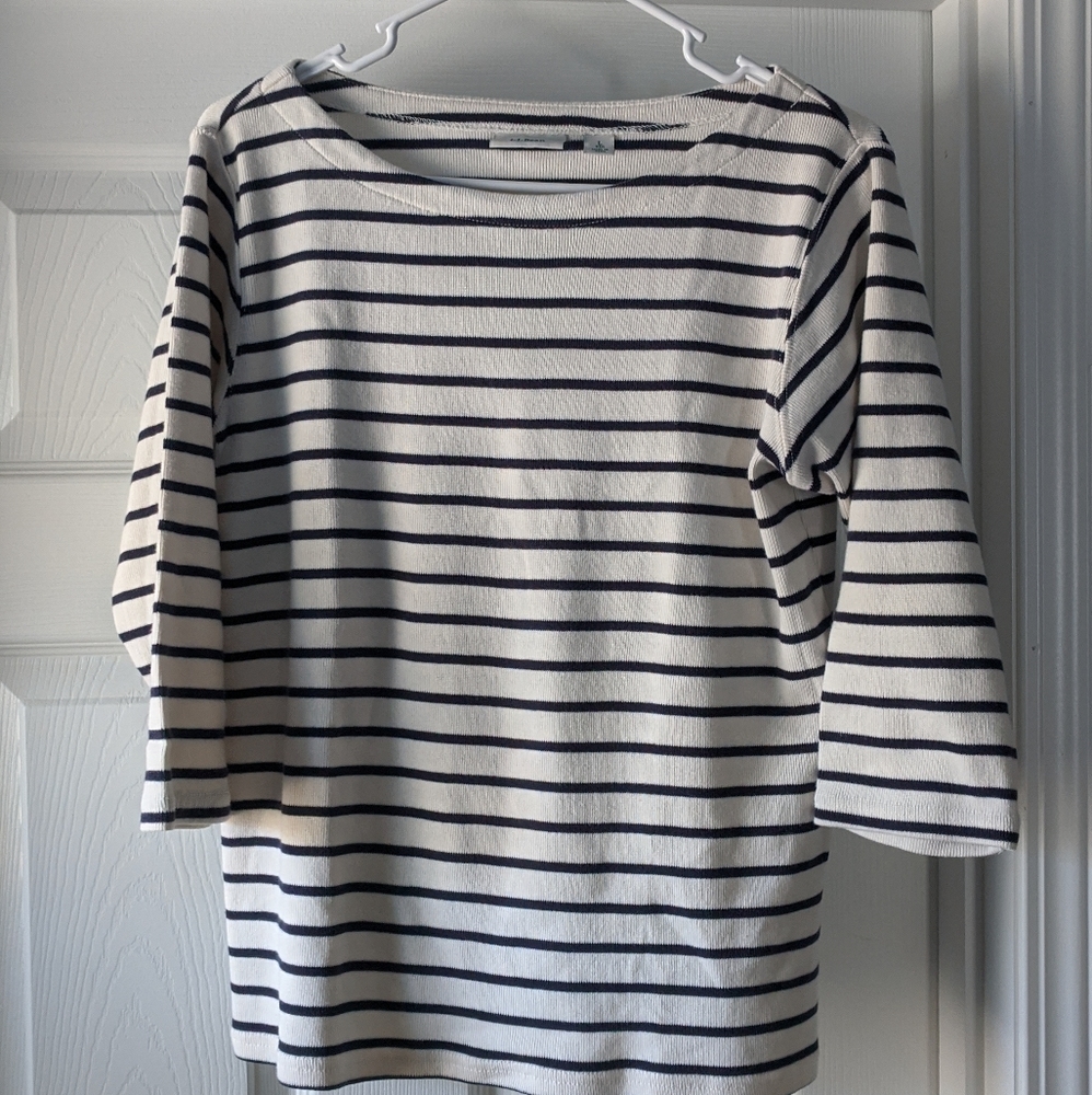 L.L. Bean 3/4 Sleeve Striped Shirt Size L